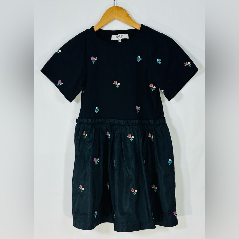 Sea New York Girls Rubina Embroidered Dress Size 12 Flowers Black Wedding Boho